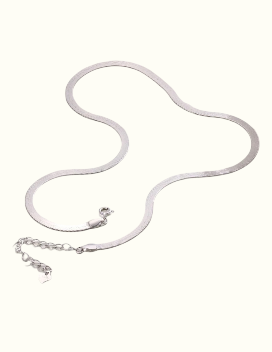 Sleek Herringbone Chain Necklace