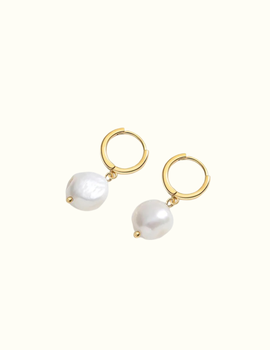 Baroque Pearl Drop Hoops