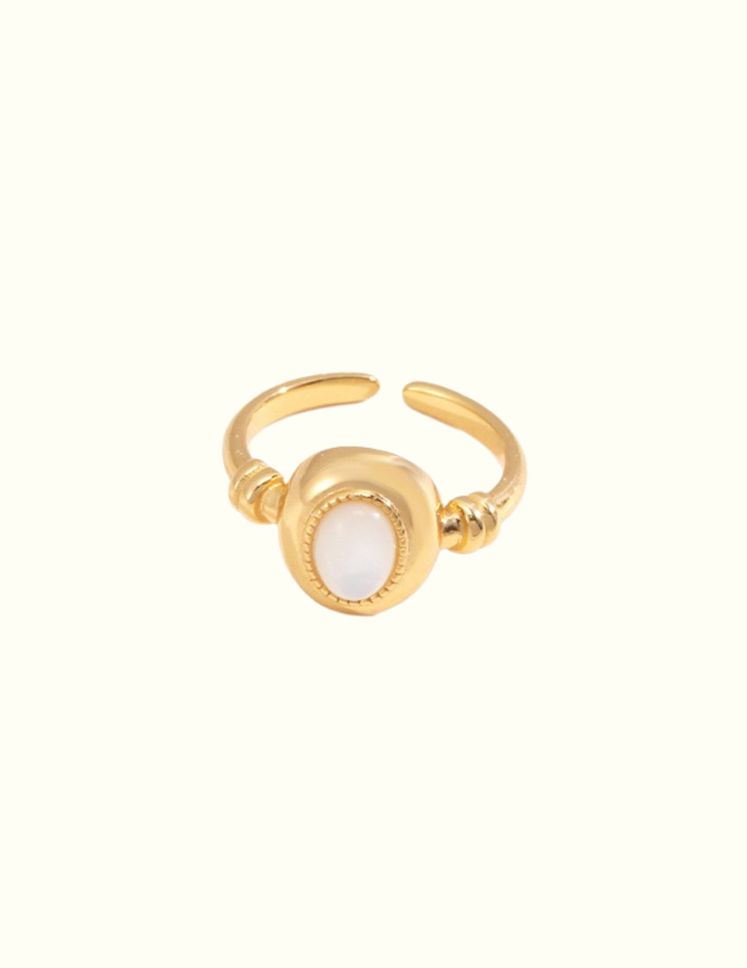 Gold Ring with Mother of Pearl