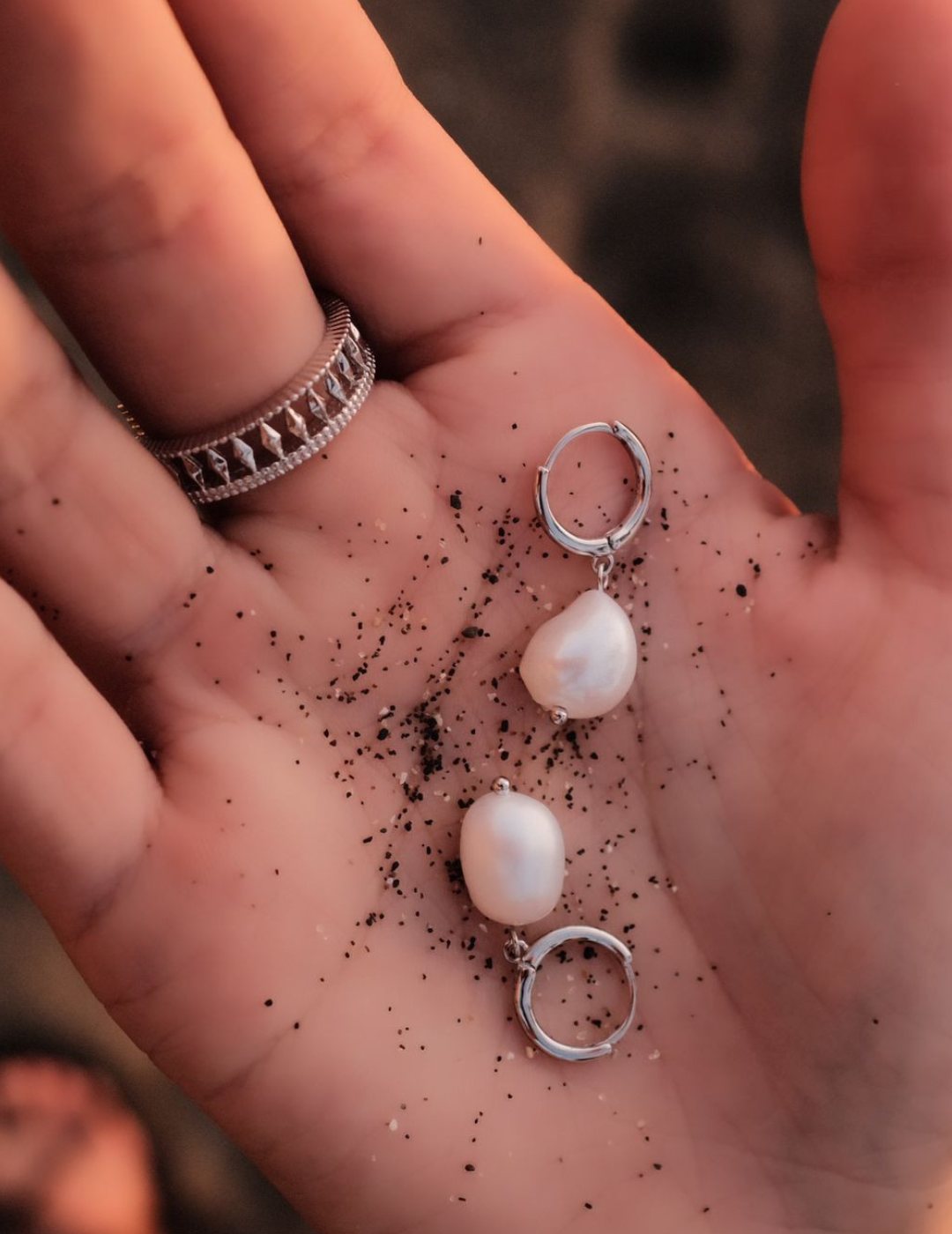 Baroque Pearl Drop Hoops