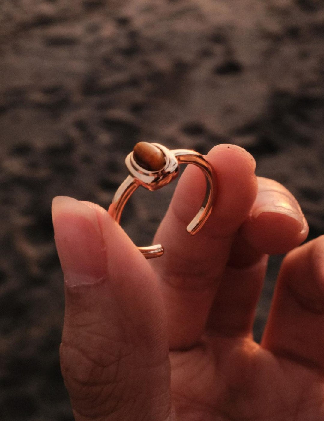 Minimalist Tiger Eye Ring