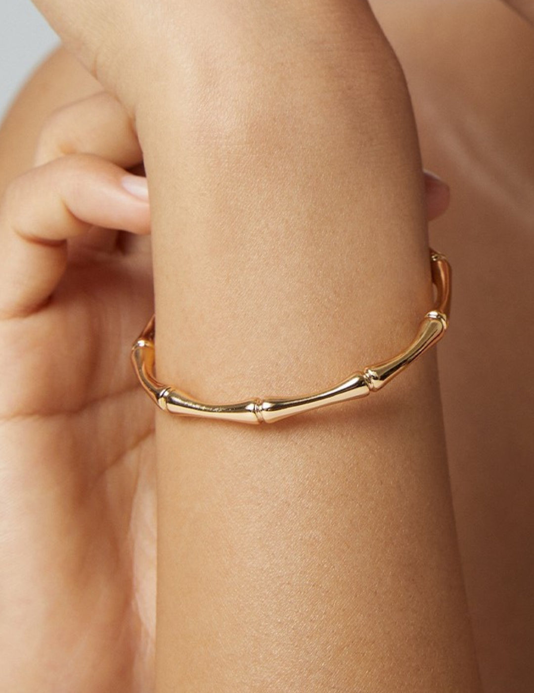 Bamboo Open Bangle Bracelet